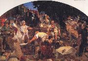 Ford Madox Brown Chaucer at the Curt of Edward III oil